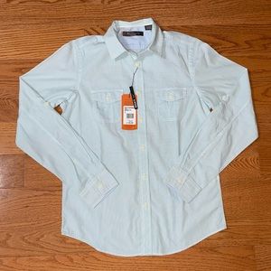 Ben Sherman Light Blue Stripe Button-Up Shirt - Size Small